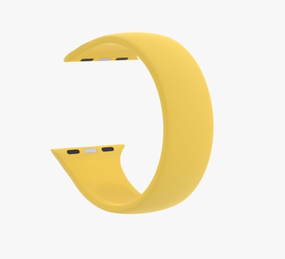 Silicone Solo Loop Apple Watch Yellow Curved