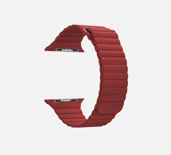 WsC Leather Loop Strap Red Round