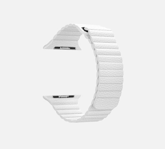 WsC Leather Loop Strap White Round
