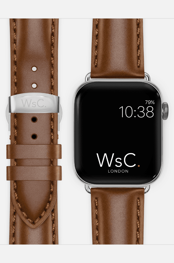WsC Defiant Front - Light Brown Apple Watch Strap