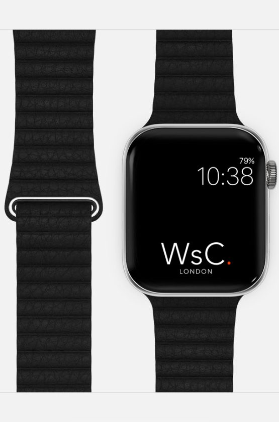 Black Leather Loop Apple Watch Strap Category