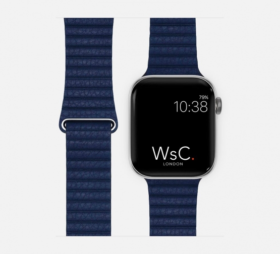 Blue Leather Loop Apple Watch Strap