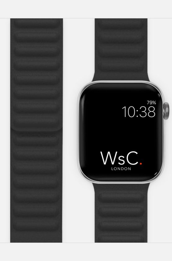 Category Leather Link Apple Watch Strap BLACK