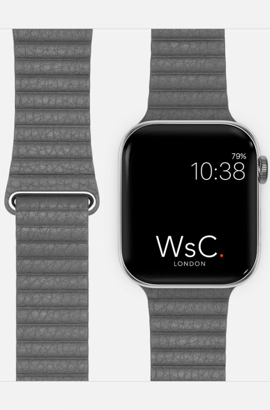 Grey Leather Loop Apple Watch Strap Category