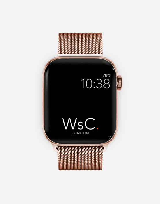 WsC Mesh Loop Rose Gold With Face Curved