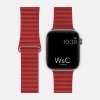 Red Leather Loop Apple Watch Strap