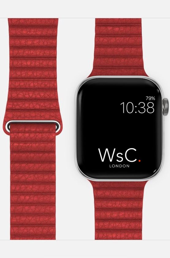 Red Leather Loop Apple Watch Strap Category