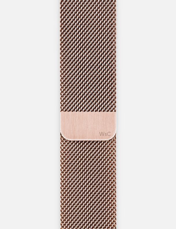 Rose Gold WsC Mesh Loop Apple Watch Straps Without Face