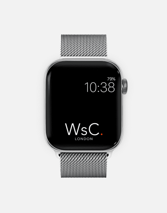 WsC Mesh Loop Silver With Face Curved