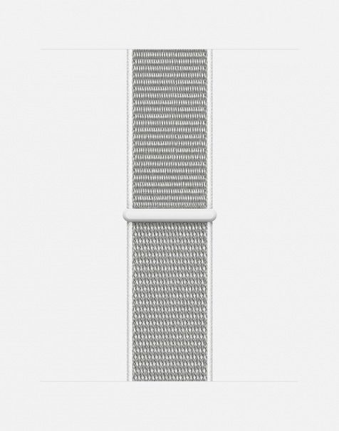 Apple Watch Sport Loop White and Grey Close Up