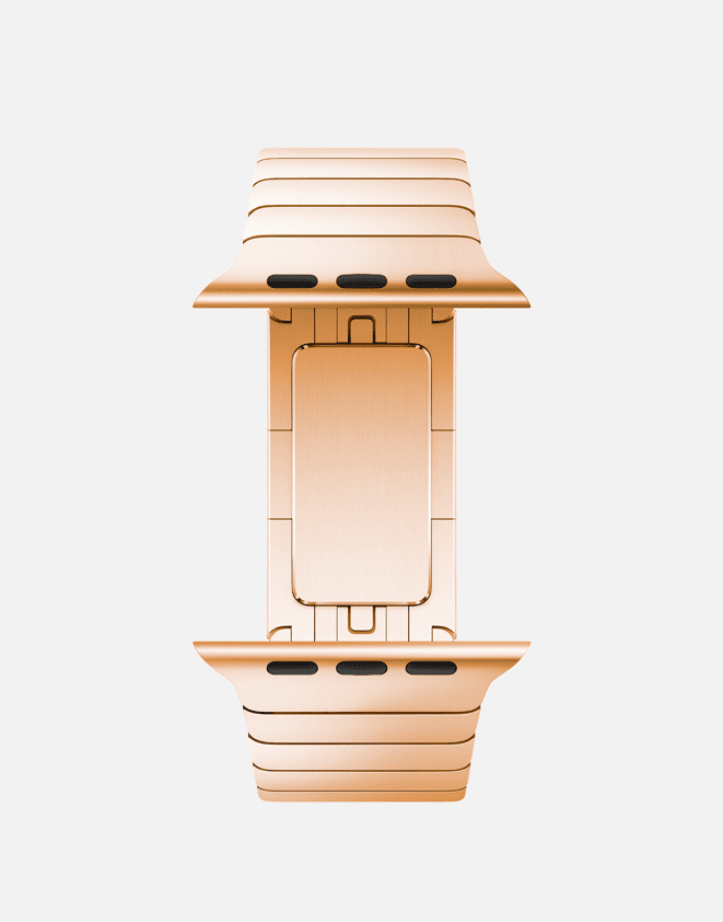 Link Bracelet Front Curved Rose Gold