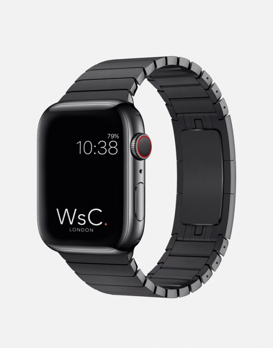 Black Apple Watch Link Bracelet Curved