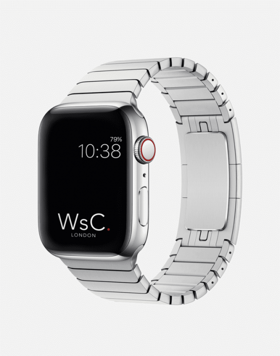 Silver Apple Watch Link Bracelet Curved