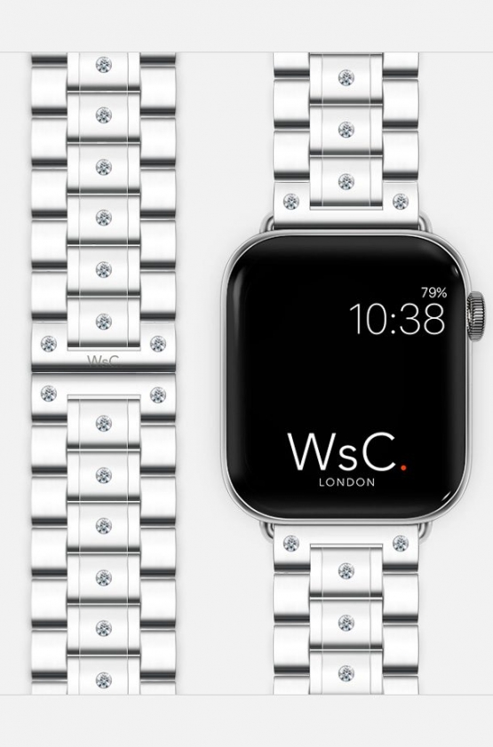 WsC Fury Apple Watch Strap - Silver 1 Carat Diamond