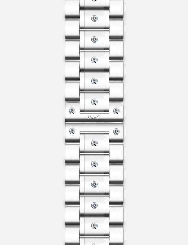 WsC Fury Apple Watch Strap - Silver 1 Carat Diamond Single