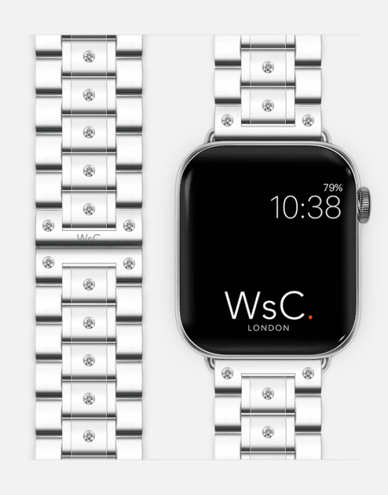 WsC® Fury Silver - 1 Carat Diamond Apple Watch Strap