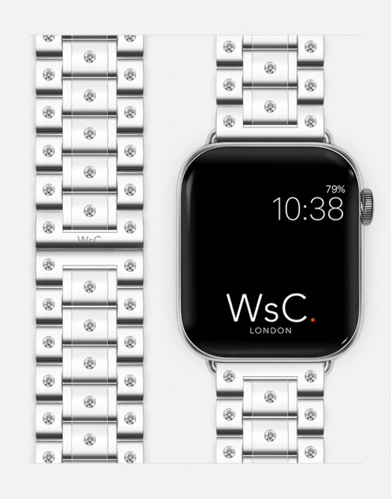 WsC® Fury Silver - 2 Carat Diamond Apple Watch Strap