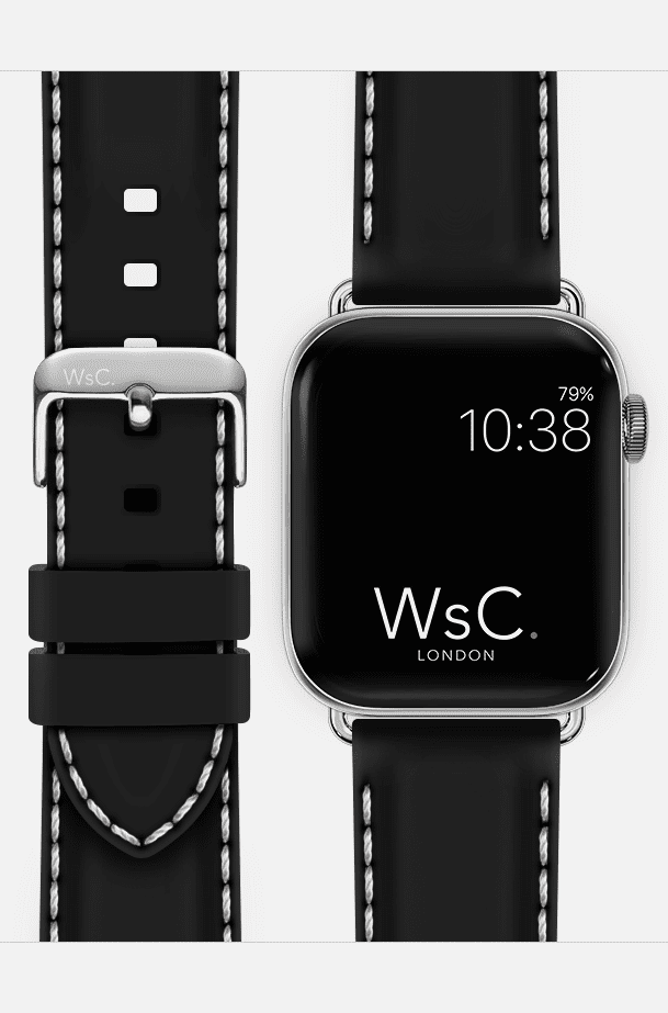 Apple watch black deals face white band