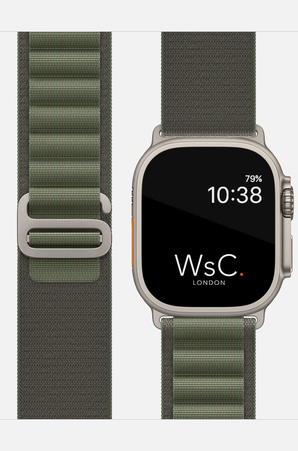 Alpine Apple Watch Strap Green with Apple Watch Featured