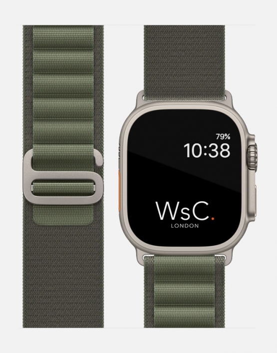 Alpine Apple Watch Ultra Strap Green with Watch