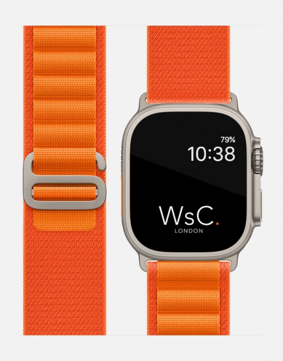 Alpine Apple Watch Ultra Strap Orange with Watch