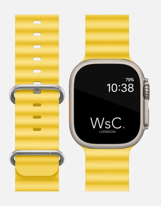 Ocean Band Apple Watch Ultra Strap Yellow with Apple Watch