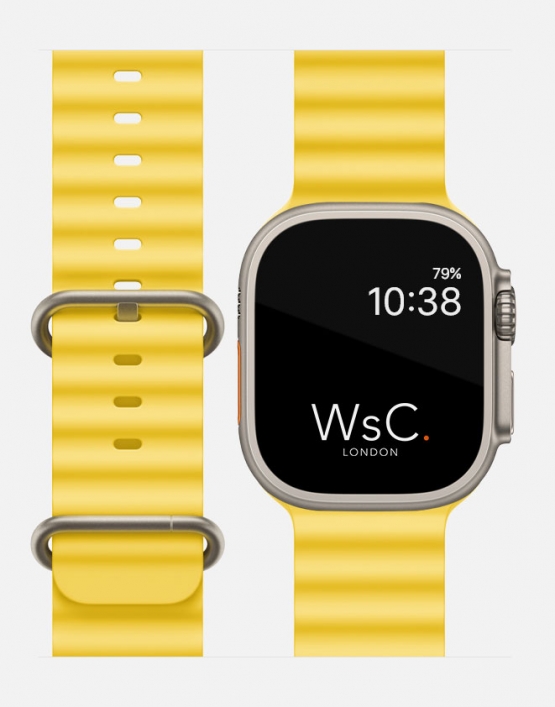 Ocean Band Apple Watch Ultra Strap Yellow with Apple Watch