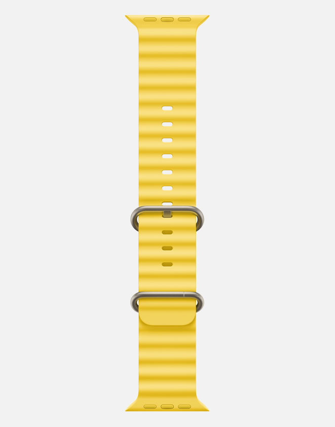 Ocean Band Apple Watch Ultra Strap Yellow Long