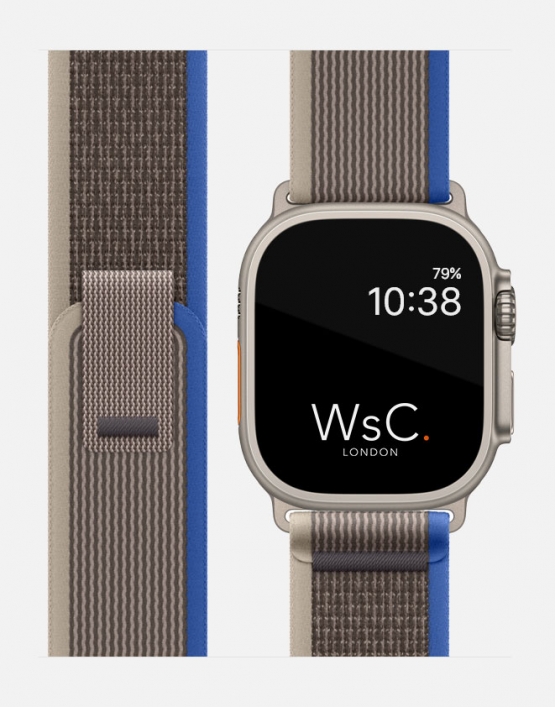 Trail Loop Apple Watch Ultra Strap Blue/Grey with Watch