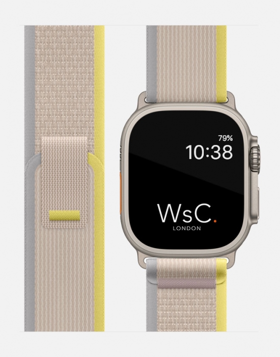 Trail Loop Apple Watch Ultra Strap Yellow/Beige with Watch