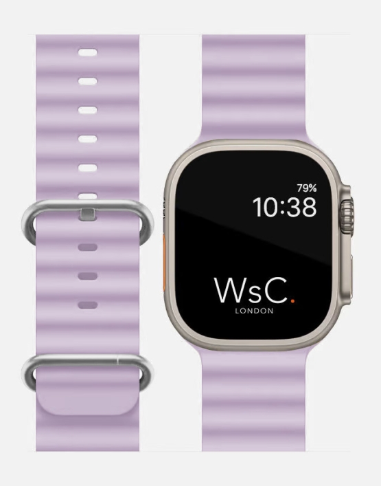 Ocean Band Apple Watch Ultra Strap Lilac with Apple Watch