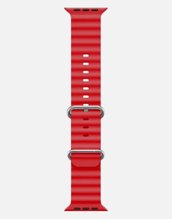 Ocean Band Apple Watch Ultra Strap Red Long