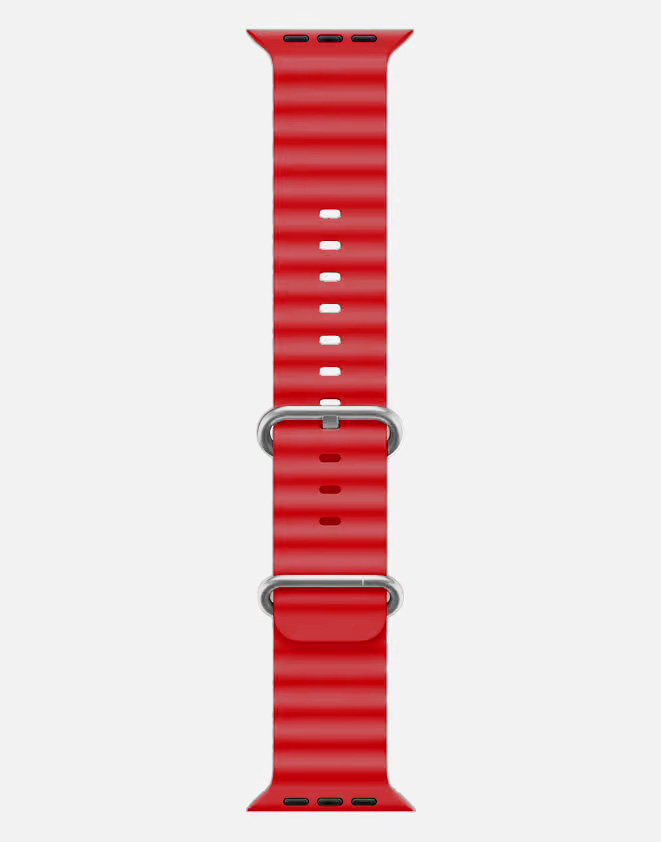 Ocean Band Apple Watch Ultra Strap Red Long